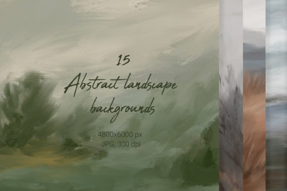 Abstract Landscape Backgrounds Set for Creative Projects
