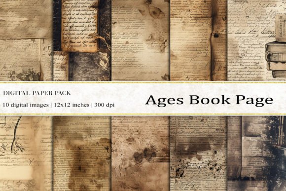 Ages Book Page Digital Papers: A Vintage Texture Collection for Modern Creativity