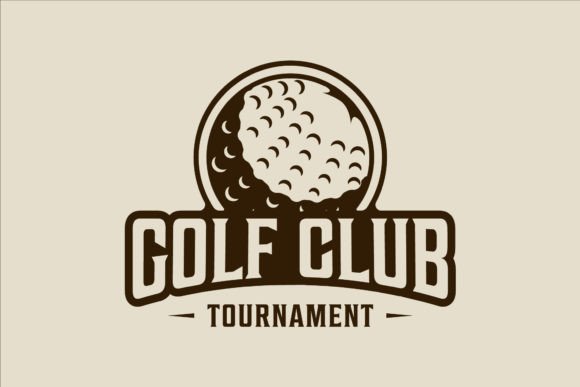 Ball of Golf Logo Vintage Vector Design