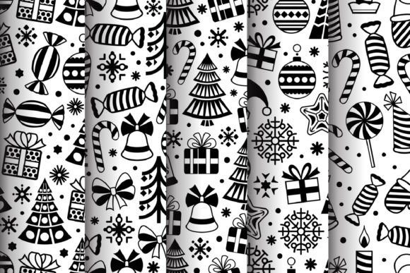 Christmas Black and White Patterns: A Versatile Design Resource
