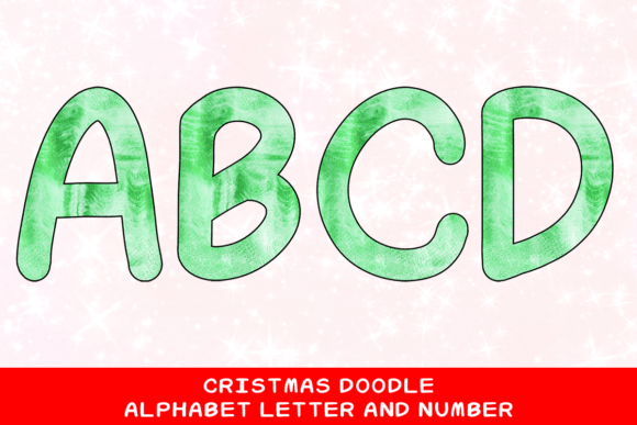 Christmas Doodle Alphabet Letter 111