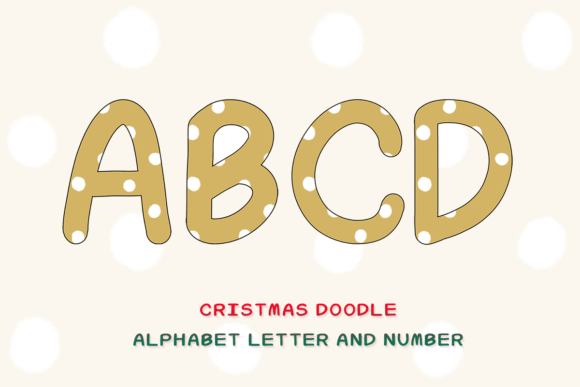 Christmas Doodle Alphabet Letter 14 for Creative Projects