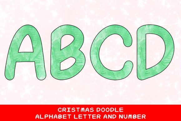 Christmas Doodle Alphabet Letter 24: Festive Design Assets