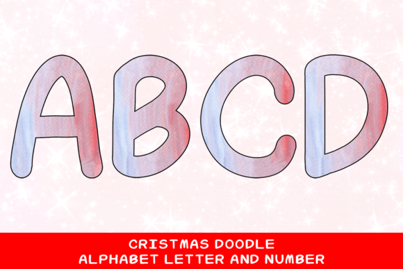 Christmas Doodle Alphabet Letter 96 for Creative Projects