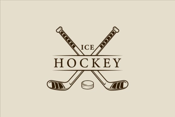 Ice Hockey Stick and Puck Logo Line Art: A Versatile Design Resource