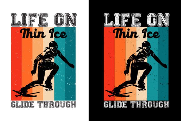 Ice Winter Sports Skate T-shirt Design: Elevating Your Print on Demand Brand with Authentic Vector Art