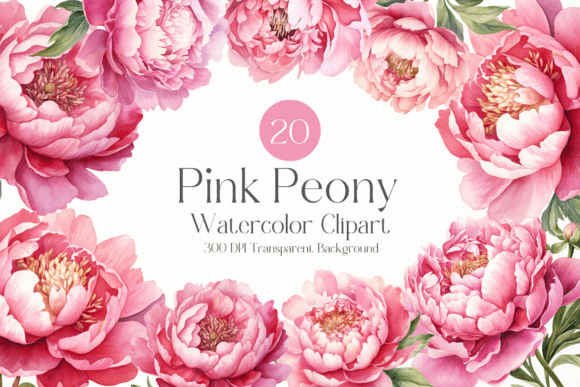 Pink Peony Watercolor Clipart PNG: Elevating Modern Creative Workflows