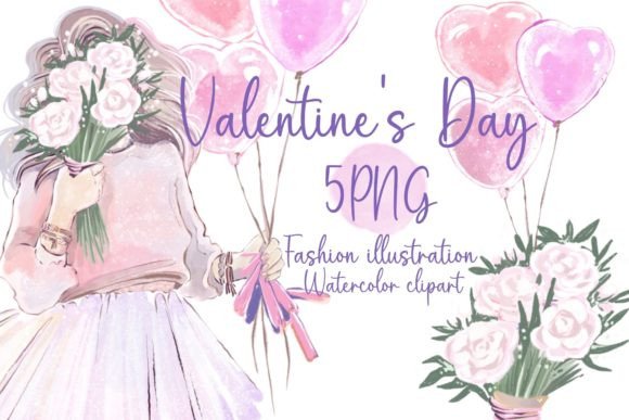 Valentine s Day Fashion Illustration Clip: Elevating Your Creative Projects